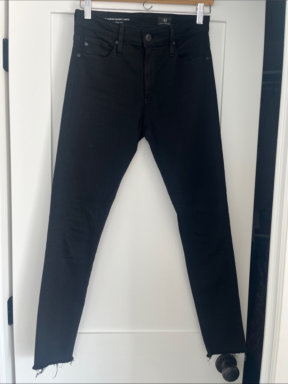 AG The Farrah Skinny Ankle High-Rise Jeans Black